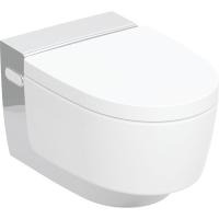 Подвесной унитаз-биде Geberit AquaClean Mera Classic: белый / покрытие KeraTect, Декоративная панель: хром / Высокоглянцевое покрытие