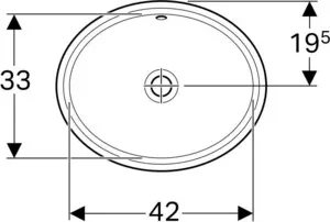 Раковина мебельная GEBERIT (IDO) VARIFORM 500.748.01.9 (встраиваемая снизу, (48*39), белый)