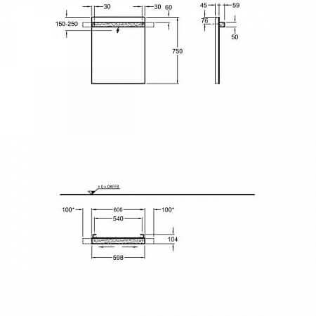 Зеркало с подсветкой 60 см Geberit iCon 840760000