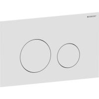 Смывная клавиша Geberit Sigma40, круглая, двойной смыв: белый матовый / Легкоочищаемое покрытие