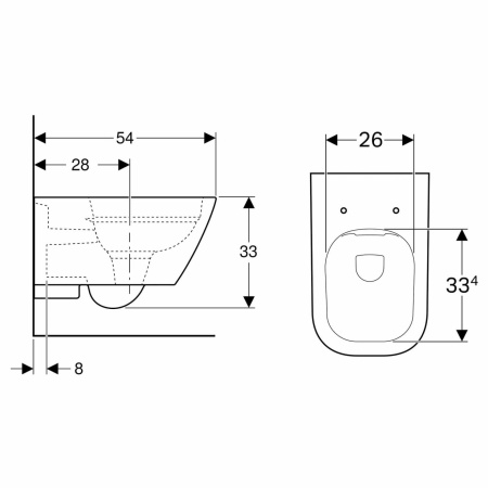 Подвесной унитаз Geberit Smyle Square 500.208.01.1 безободковый