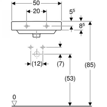 Раковина подвесная GEBERIT Smyle Square 500.256.01.1