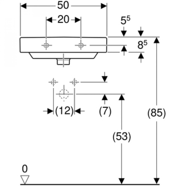 Раковина подвесная GEBERIT Smyle Square 500.256.01.1