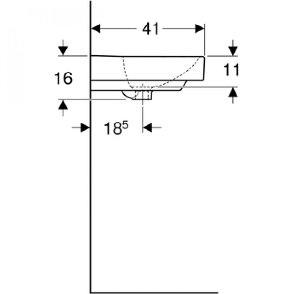 Раковина подвесная GEBERIT Smyle Square 500.256.01.1