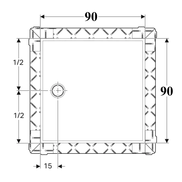 Душевой поддон Geberit Setaplano: B=90см, L=90см
