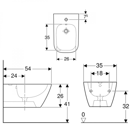 Подвесное биде Geberit Smyle Square 500.209.01.1 белый