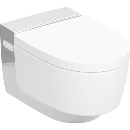 Подвесной унитаз-биде Geberit AquaClean Mera Classic: белый / покрытие KeraTect, Декоративная панель: хром / Высокоглянцевое покрытие