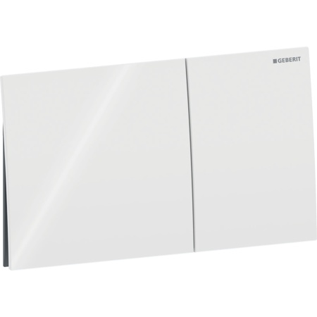 Смывная клавиша Geberit Sigma70, угловая, двойной смыв: белый / Стекло глянцевое, 25см