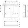 Зеркальный шкафчик с подсветкой 75 см Geberit (Keramag) Option 500.205.00.1
