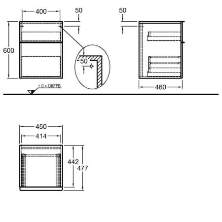 Шкаф боковой 45 см Geberit iCon 841047000