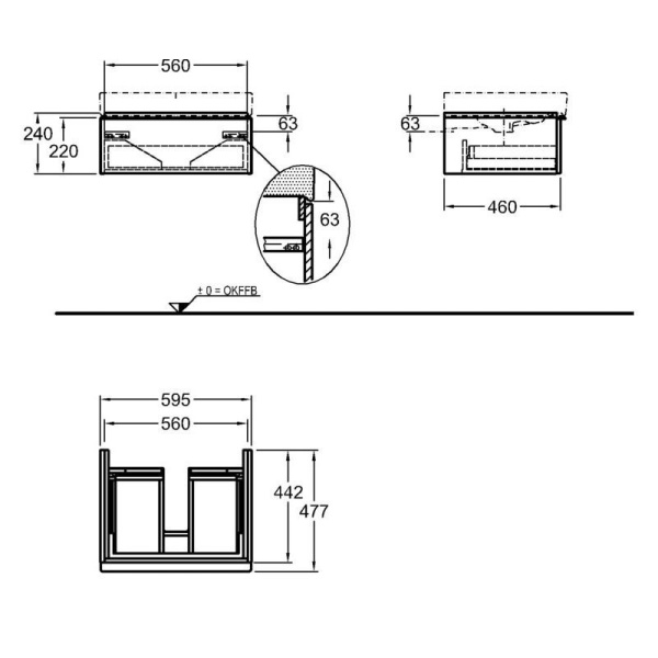 Тумба под раковину 60 см Geberit iCon 840260000