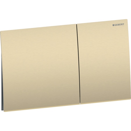 Смывная клавиша Geberit Sigma70, угловая, двойной смыв: латунь / Матированный, с легкоочищаемой поверхностью, 25см