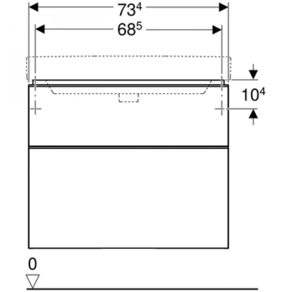 Тумба для комплекта 75 см Geberit Smyle Square 500.353.00.1, белый