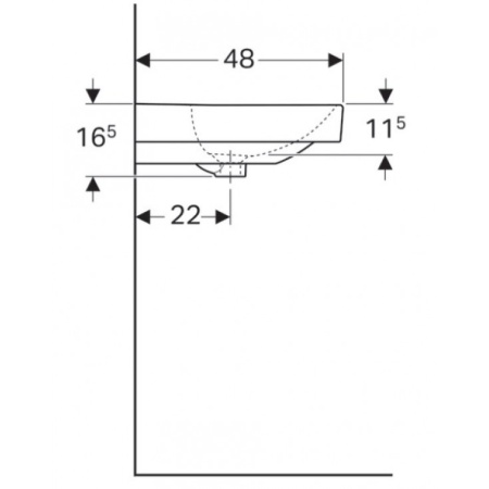 Раковина Geberit Smyle Square 75x48 500.249.01.1