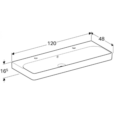 Раковина подвесная Geberit Smyle Square 120x48 500.253.01.1