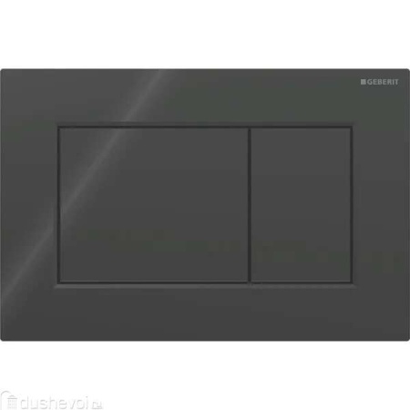 Смывная клавиша Geberit Sigma01, угловая, двойной смыв: черный / Высокоглянцевое покрытие