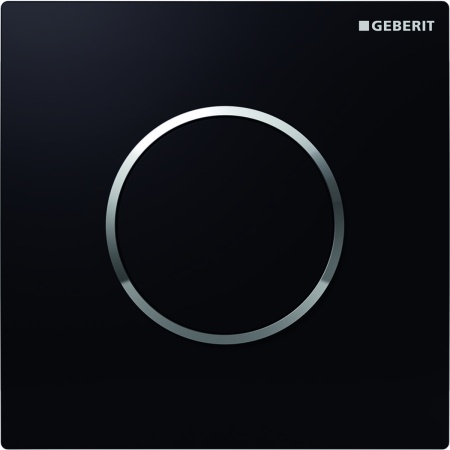 Система управления смывом для писсуаров Geberit Sigma10, пневматическая, Черный / глянцевый хром / черный