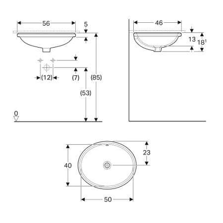 Раковина встраиваемая Geberit VariForm 56x46 500.752.01.2