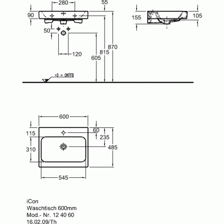 Раковина 60 см Geberit iCon 124060000